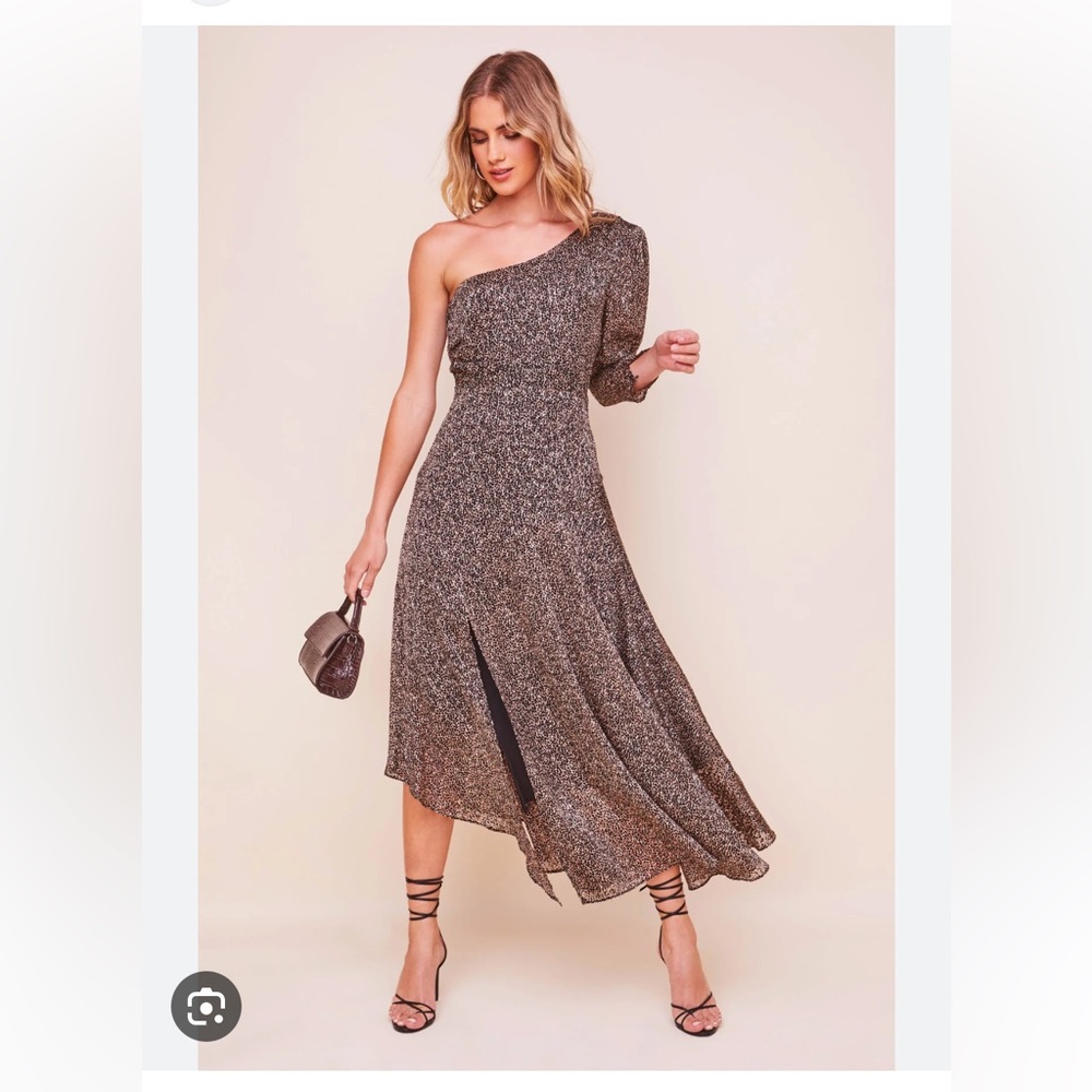ASTR the Label One shoulder leopard dress 🐆